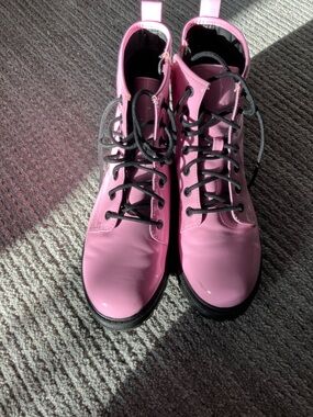 Madden NYC Women’s Pink Lace-Up Combat Boots